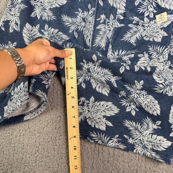 Polo Ralph Lauren French Terry Shorts Mens M Blue Floral Leaves Hawaiian Knit - Picture 6 of 7